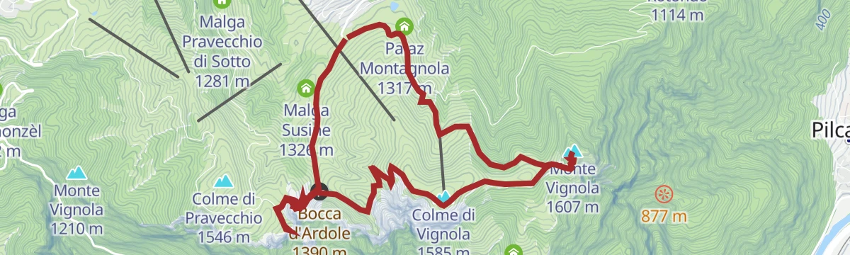 Route map: Through the history of Mount Baldo